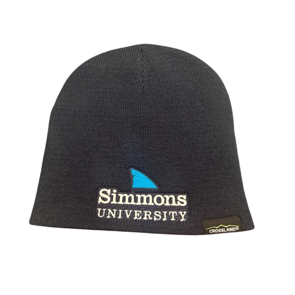 new simmons university 100% acrylic college beanie merch navy color women’s hat